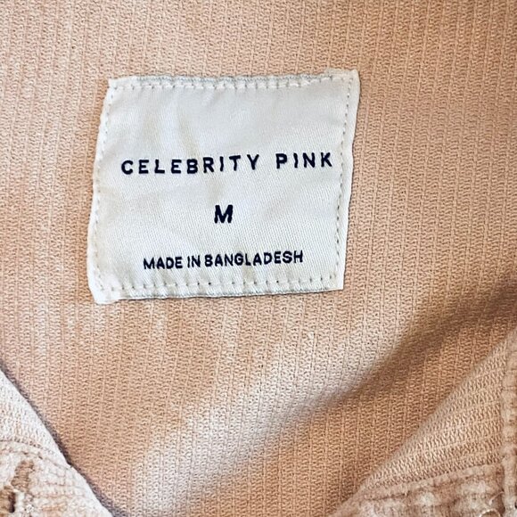 Celebrity Pink cordoroy jumpsuit Medium pink utility streetwear casual comfort - Picture 12 of 13